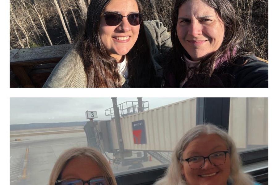 two daughters with their mothers for mother's day